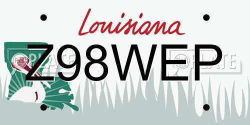 Z98WEP Louisiana License Plate
