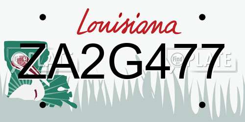 ZA2G477 Louisiana License Plate