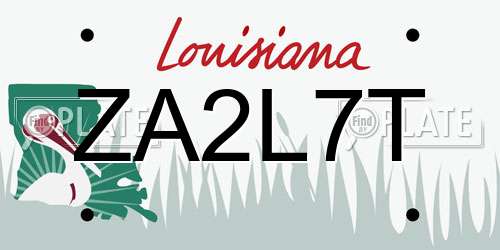 ZA2L7T Louisiana License Plate