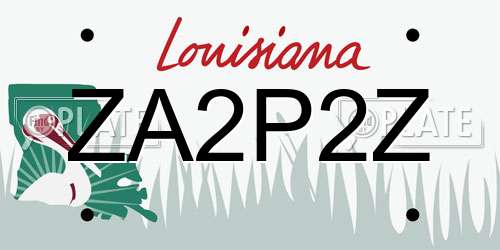 ZA2P2Z Louisiana License Plate