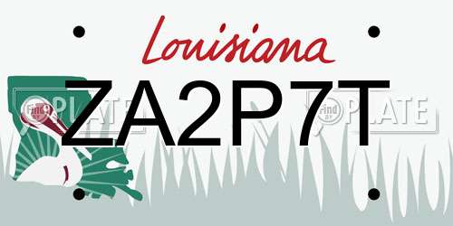 ZA2P7T Louisiana License Plate