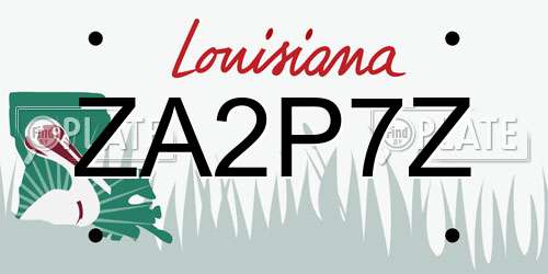 ZA2P7Z Louisiana License Plate