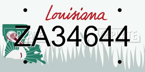 ZA34644 Louisiana License Plate