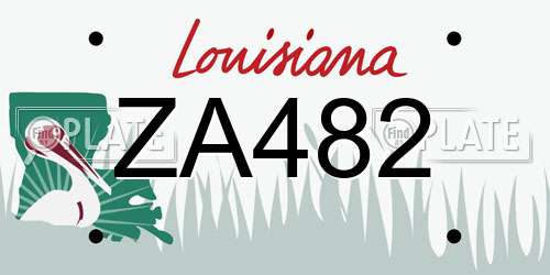 ZA482 Louisiana License Plate