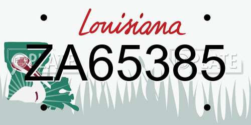 ZA65385 Louisiana License Plate
