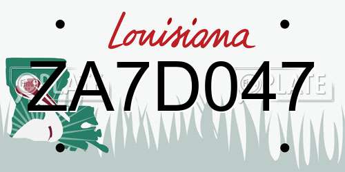 ZA7D047 Louisiana License Plate
