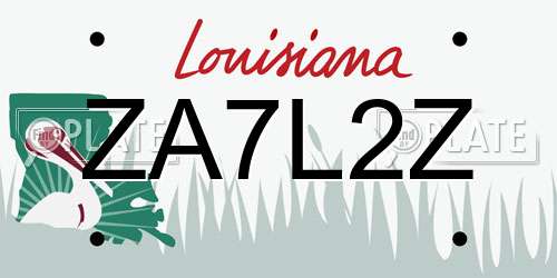 ZA7L2Z Louisiana License Plate