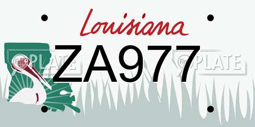 ZA977 Louisiana License Plate