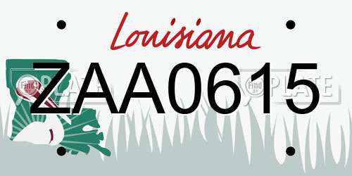 ZAA0615 Louisiana License Plate
