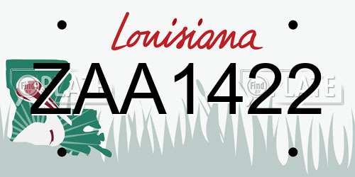 ZAA1422 Louisiana License Plate