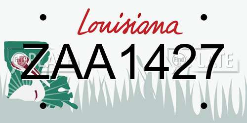 ZAA1427 Louisiana License Plate