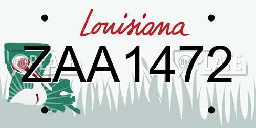 ZAA1472 Louisiana License Plate