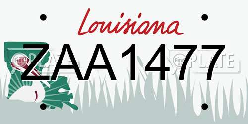 ZAA1477 Louisiana License Plate