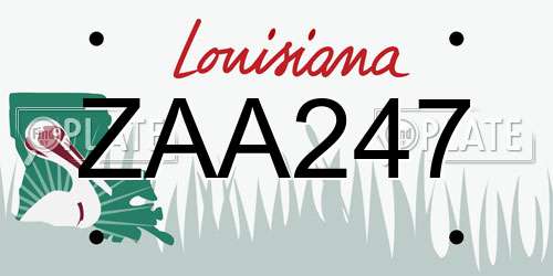 ZAA247 Louisiana License Plate
