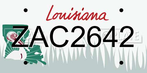 ZAC2642 Louisiana License Plate