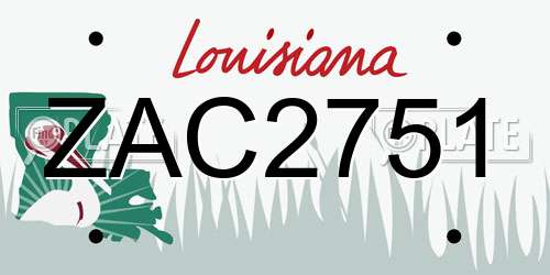 ZAC2751 Louisiana License Plate