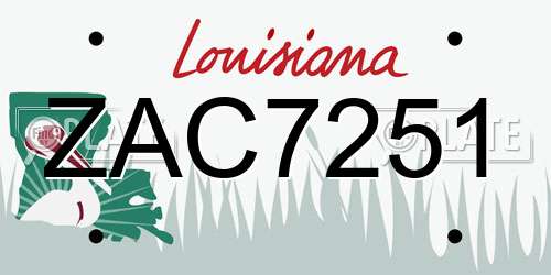 ZAC7251 Louisiana License Plate