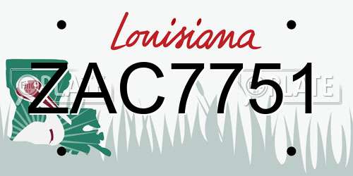 ZAC7751 Louisiana License Plate