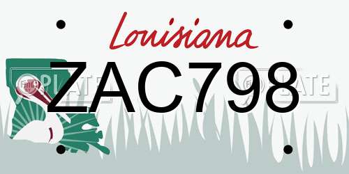 ZAC798 Louisiana License Plate