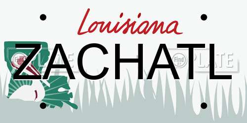 ZACHATL Louisiana License Plate