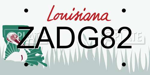 ZADG82 Louisiana License Plate