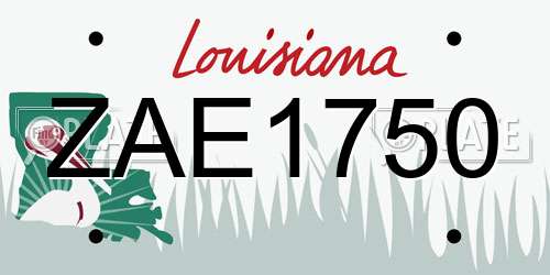 ZAE1750 Louisiana License Plate