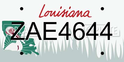 ZAE4644 Louisiana License Plate