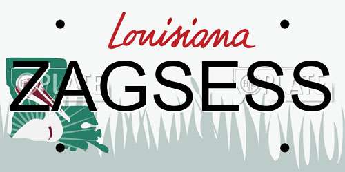 ZAGSESS Louisiana License Plate