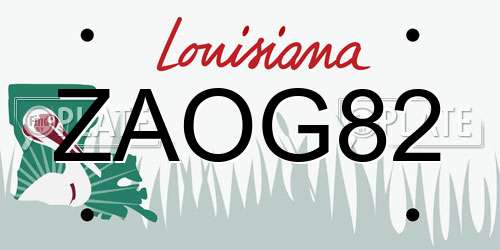 ZAOG82 Louisiana License Plate