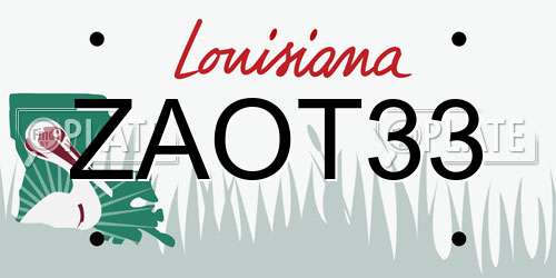 ZAOT33 Louisiana License Plate
