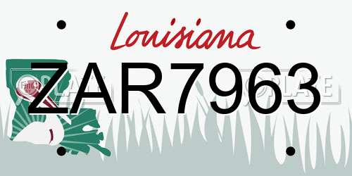 ZAR7963 Louisiana License Plate