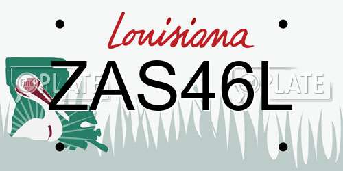 ZAS46L Louisiana License Plate