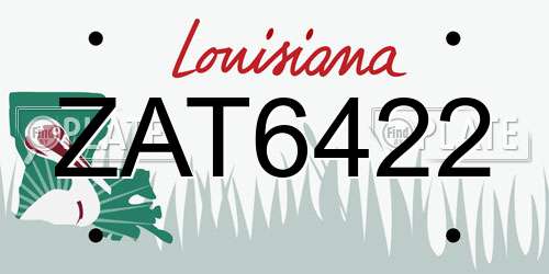 ZAT6422 Louisiana License Plate