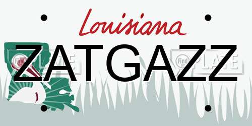 ZATGAZZ Louisiana License Plate