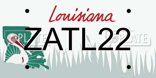 ZATL22 Louisiana License Plate