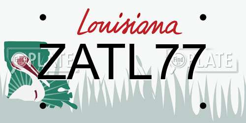 ZATL77 Louisiana License Plate