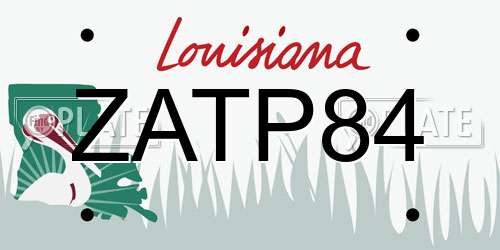 ZATP84 Louisiana License Plate