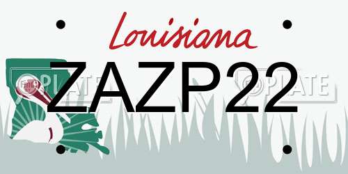 ZAZP22 Louisiana License Plate
