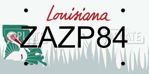 ZAZP84 Louisiana License Plate