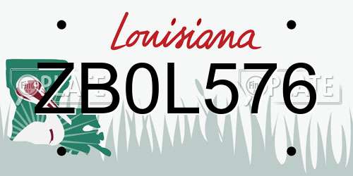 ZB0L576 Louisiana License Plate