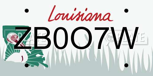 ZB0O7W Louisiana License Plate