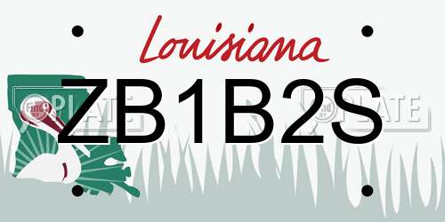 ZB1B2S Louisiana License Plate