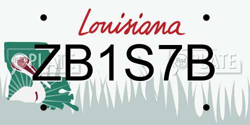 ZB1S7B Louisiana License Plate