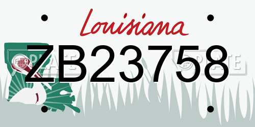 ZB23758 Louisiana License Plate