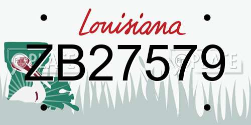 ZB27579 Louisiana License Plate