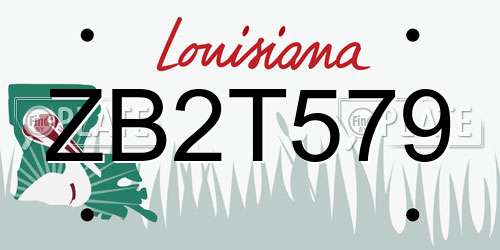 ZB2T579 Louisiana License Plate