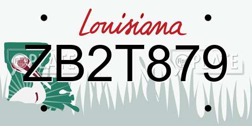 ZB2T879 Louisiana License Plate