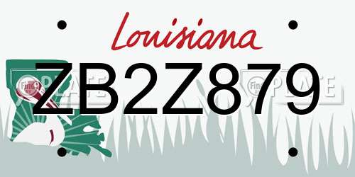 ZB2Z879 Louisiana License Plate