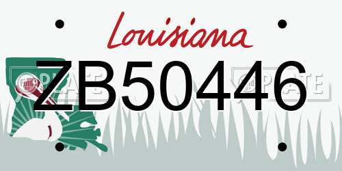 ZB50446 Louisiana License Plate