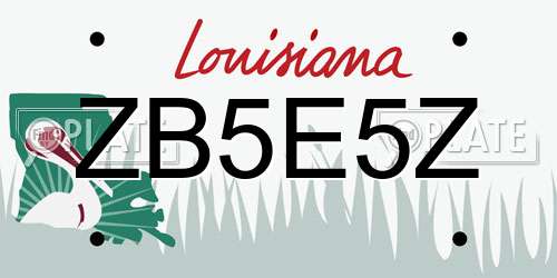 ZB5E5Z Louisiana License Plate